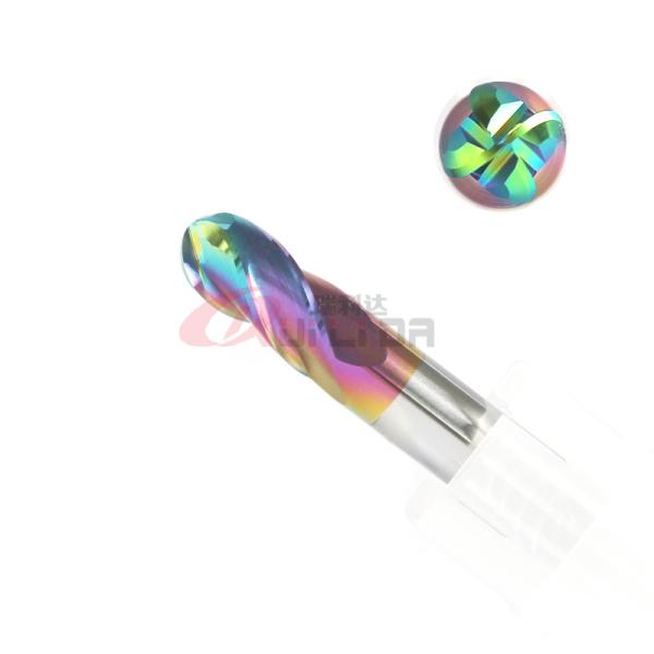Cheap HRC65 Mirror Surface Aluminum End Mill 4 Flutes Ballnose Endmill With DLC Coating for sale