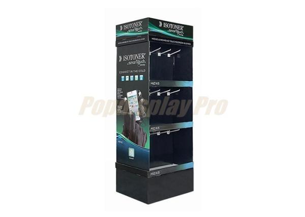 Cheap Customized 3 Shelf Cardboard Display Stands With Hooks Structural Design for sale