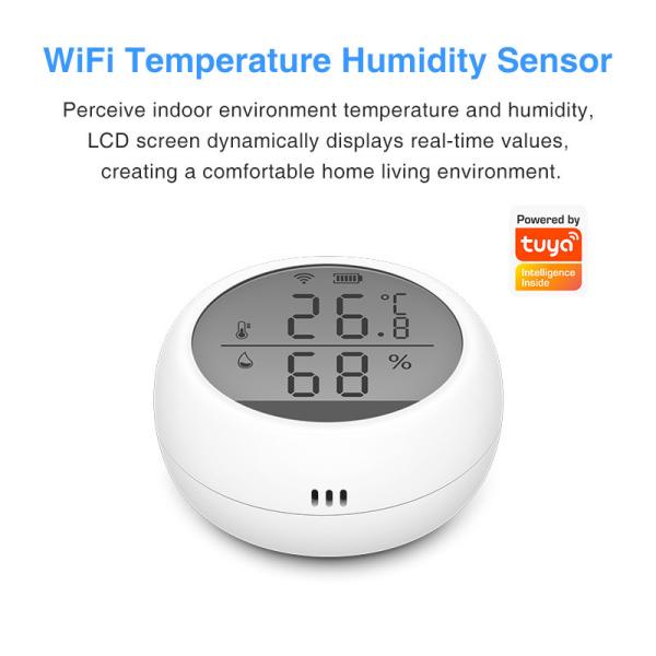 Cheap Tuya WIFI Temperature Humidity Sensor Indoor Smart Remote Control With LCD Display for sale