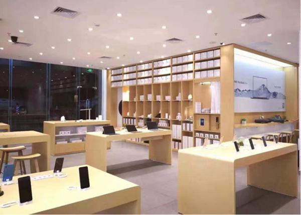 Cheap Wooden Mobile Phone Display Cabinet , Cell Phone Display Case Customized Shape for sale