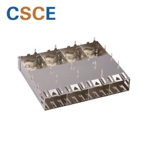 China 1 * 4 Cage Ports SFP Optical Connector Pipes Fiber Plug SFP Module Connector on sale
