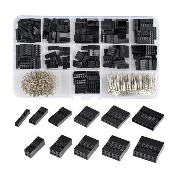 Cheap 620pcs 0.1" Male Female Dupont Wire Jumper Kit Connector Header Housing Assortment M/F Crimp Pin For Arduino Raspberry for sale