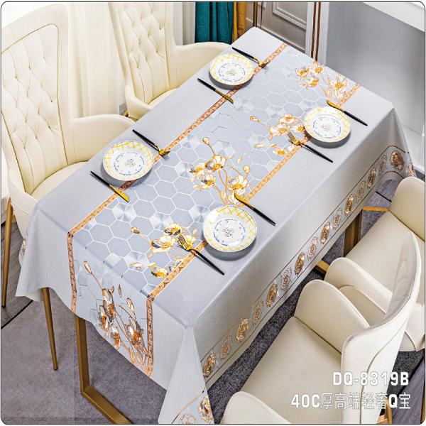 Cheap Printing Pattern Waterproof PVC Polyester Tablecloth Cover Roll for Rectangular Table for sale