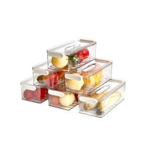 China Kitchen fresh refsaver Clear Fridge Food Storage Containers Stackable on sale
