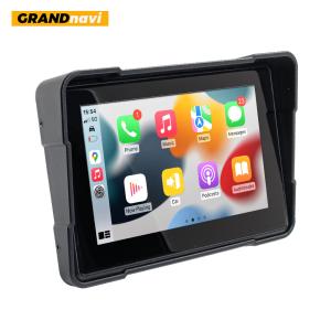 China Wireless Carplay Motorcycle Android Auto GPS Navigation Screen with 5 Inch touch display Waterproof IPX7 Dashcam moto camera navigation device on sale