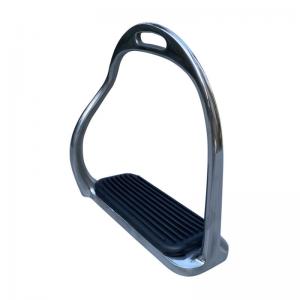 China Polished Stainless Steel Anti-Slip Pad Safety Stirrup Ideal for Horse Enthusiasts on sale