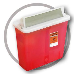 4.6 Litre Sharps disposal container, Sliding Lid, Red,Sharps Container  | WinnerCare