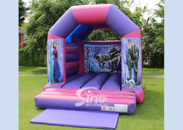 Cheap OEM ODM Purple Kids Frozen Bouncy Castle Made Of 0.55MM PVC Tarpaulin for sale