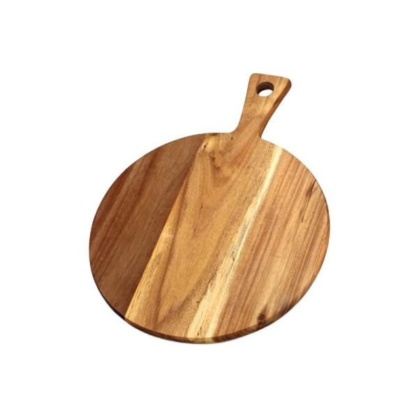Cheap Handle 12 X 8 Acacia Wood Round Cutting Board Countertop For Meat Bread for sale