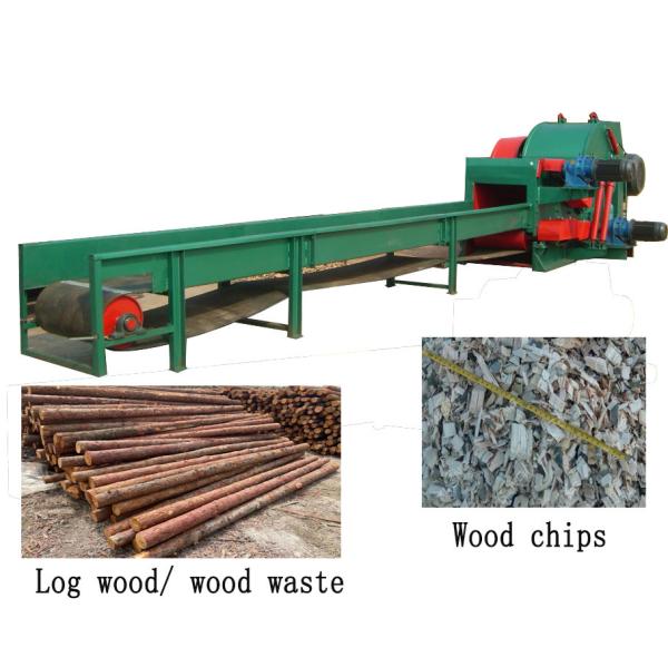 Cheap Big Log Waste Wood Chipper Shredder With 6 Meter Auto Feeding Conveyor for sale