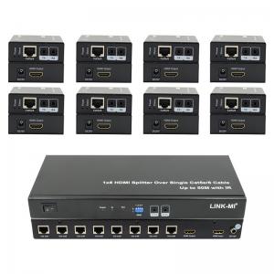 China HDMI 50M 1X8 Splitter Over Cat5e 6 Cable Support 3D IR 1080P 8 Port HDMI Splitter on sale