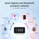Tuya ZigBee Gateway with Time Display, Multi-Mode Smart Hub for Bluetooth Mesh,