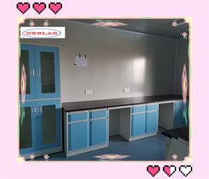 Adjustable Glass Shelf Lab Workbenches With Multi Functional Socket