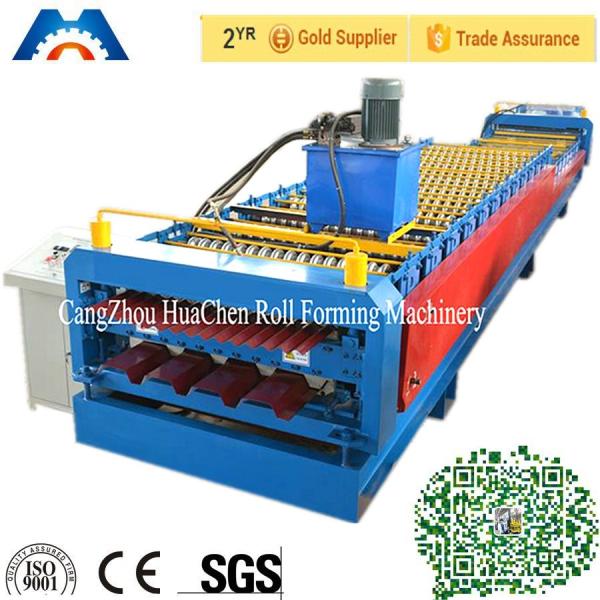 Cheap Siemens PLC Control Double Layer Glazed Roll Forming Machine  For Roof for sale
