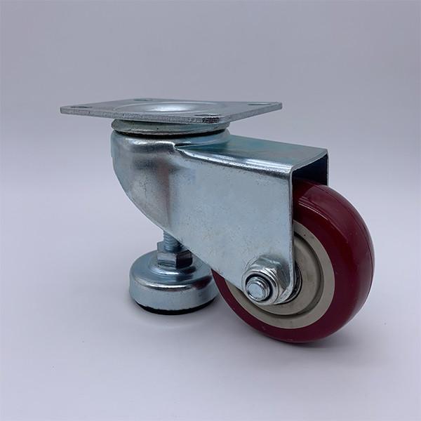 Cheap 4 Inch Heavy Duty Polyurethane Caster Wheels with Leg Leveler for sale