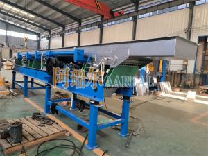 China Long Distance 600mm Width Stainless Steel 304 Leaf Spring Eccentric Balanced Vibratory Conveyor For 25 Tons Per Hour Salt Conveying on sale