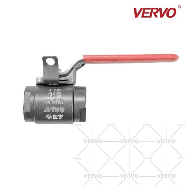 Cheap Forged Steel Two-Piece Screw Thread Floating Ball Soft Seal With Lock Ball Valve for sale