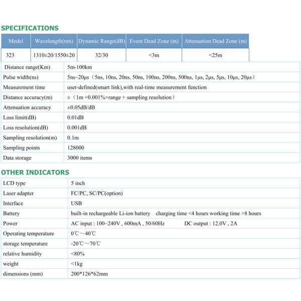 High Precision Optical Time Domain Reflectometer 1310 /1550nm