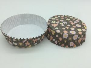 Best Round Flower Printed Cupcake Liners , Disposable Muffin Paper Cups Heat Resistant wholesale