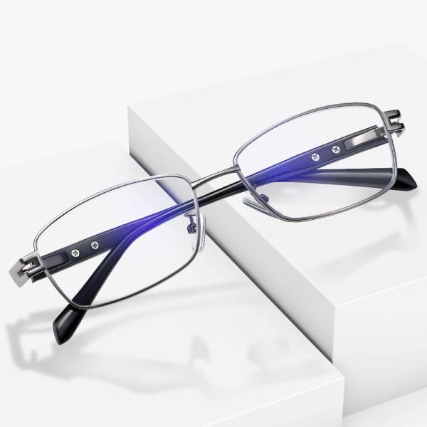 Cheap Rectangle Designer Reading Glasses For Men Reading Glasses Metal Progressive Multifocal for sale