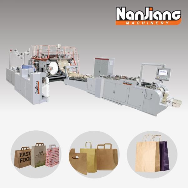 Cheap WFD-430 Fully Automatic Twisted Roll Fed Paper Bag With Handle Machine 40kw for sale