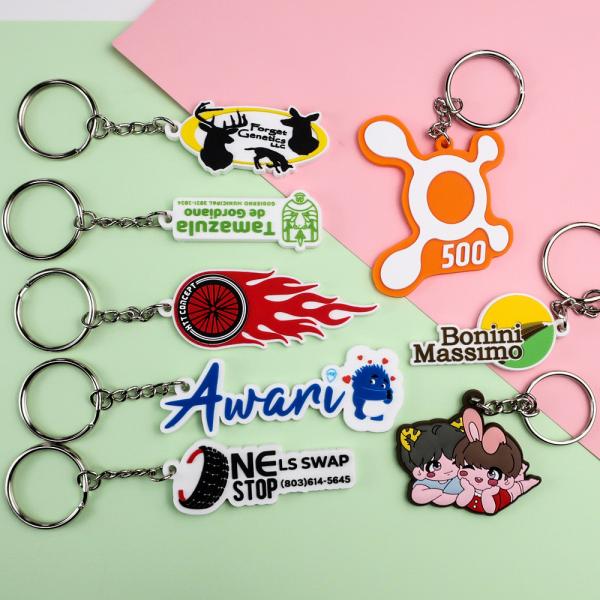 Cheap Custom Soft Rubber Keychains 2d 3d Silicone Soft Pvc Keyring for sale