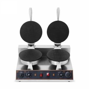 Round Shape Non-stick Waffle Cone Maker 2023 Type Double Head Ice-cream Cone Machine