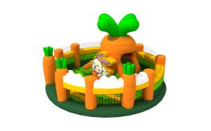 China Rabbit Themed 6x6x3.8m Inflatable Fun City blow up Playhouse Fireproof on sale