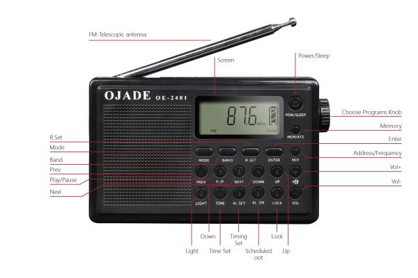 Cheap Digital Radio Portable Radio with Bluetooth MW 20 Channel Memory and Time Display for sale