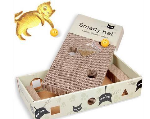 Cheap Rattle Inside Cat Scratch Box Cardboard Solid Provide Stretching Adventures  for sale