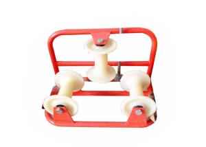 Best 10KN Load Nylon Triple Corner Cable Roller Three Wheels Cable Pulling Rollers wholesale