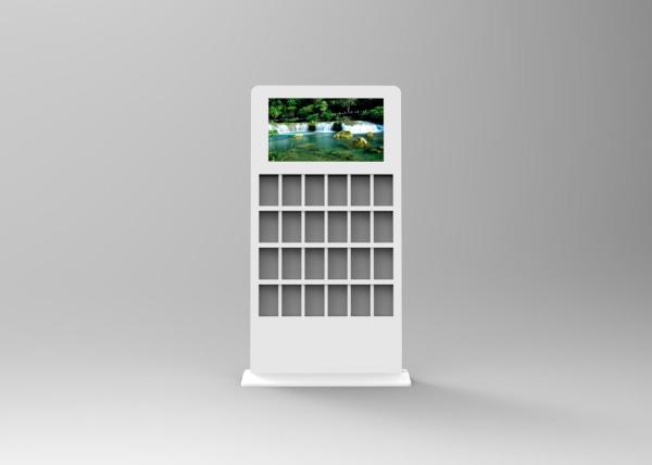 Cheap AC240V 32 Inch white color  Floor Standing LCD digital signage Kiosk With Brochure Holder for sale