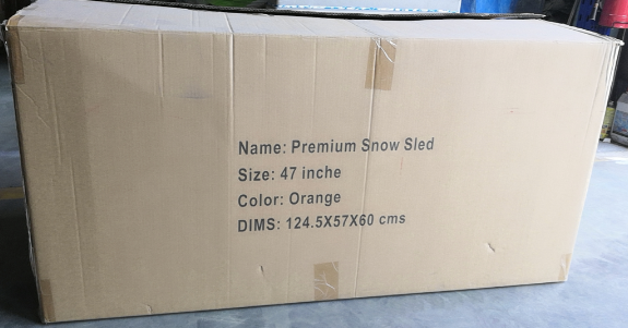 Blue Snow Sled with Two Handles Lightweight and Sturdy PE Core Design