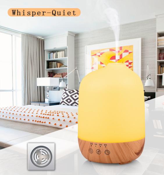 Cheap 300ML Ultrasonic Wood Grain Aroma Diffuser with 7 Color Lights and 4 Timer,Auto Shut-off Function for sale