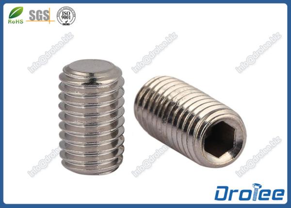 Cheap 304/316 Headless Hex Socket Set Screw with Flat Point for sale