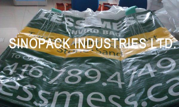 Cheap Four panel BOPP laminated bags with cross corner loops , Polypropylene Jumbo Bags for sale
