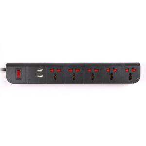 China 5 outlet Universal Type Extension Socket With On/Off Switch, USB on sale