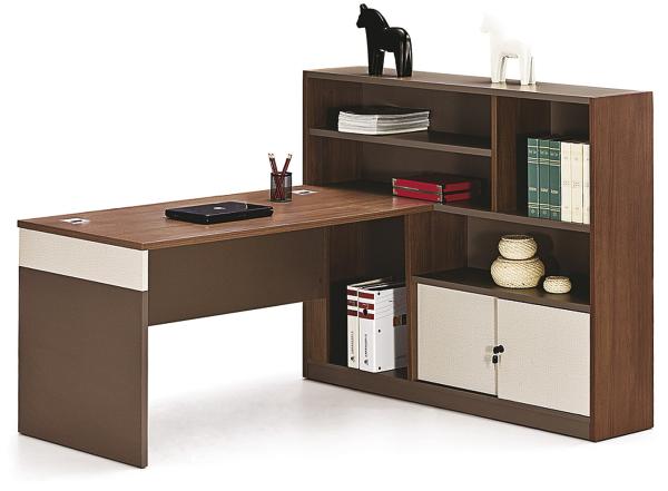 Cheap E1 Grade Panel Computer Table With File Cabinet 1.5 / 1.7M for sale