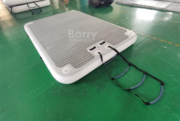 Cheap Customized Portable Drop Stitch PVC Teak Inflatable Floating Platform Water Platform Dock for sale