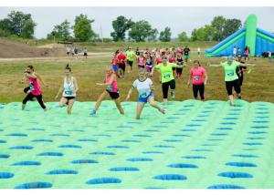 Best Challenge Green Inflatable Obstacle Course Part Race for Run Mattress wholesale